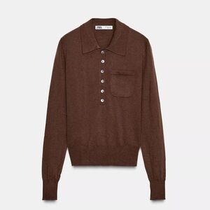NWT Zara Wool Polo Sweater with pocket